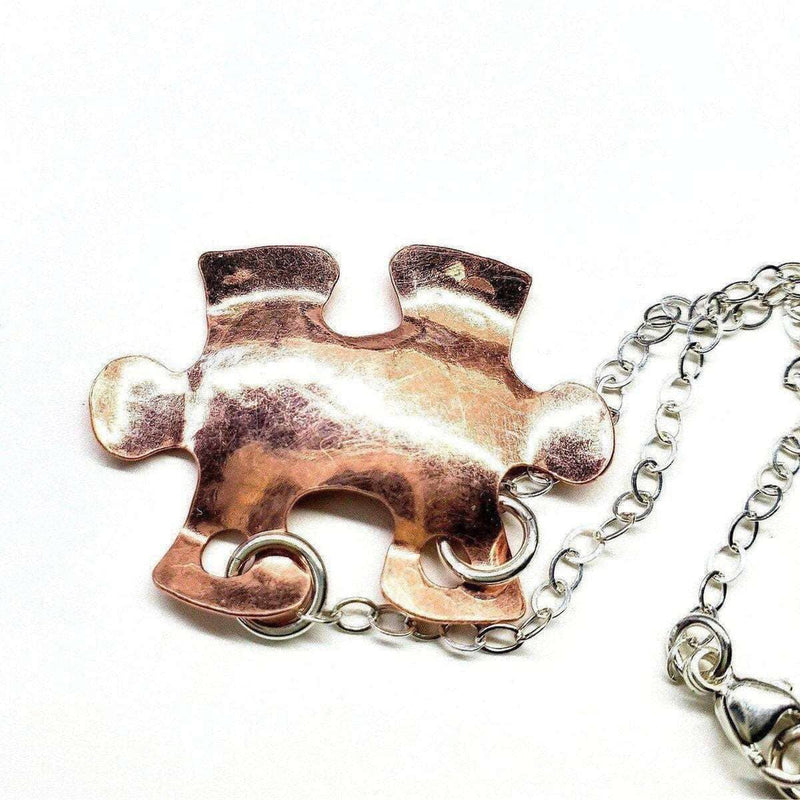 Alexa Martha Designs Necklace Handcrafted Autism Awareness Copper Puzzle Piece Necklace