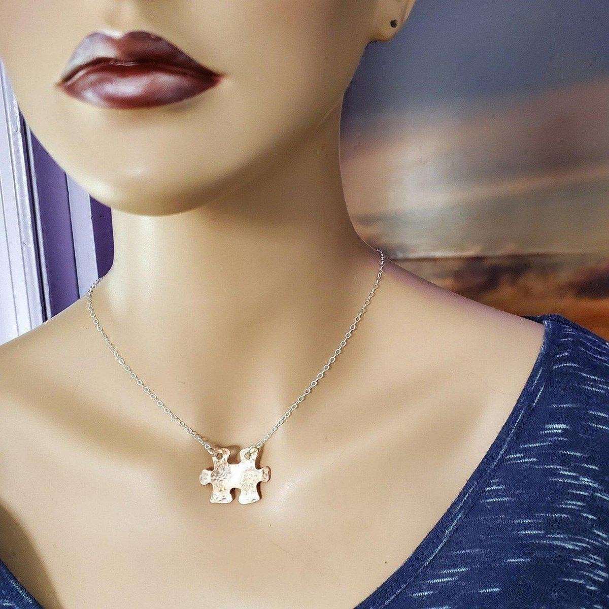 Alexa Martha Designs Necklace Handmade Hammered Copper Puzzle Piece Necklace