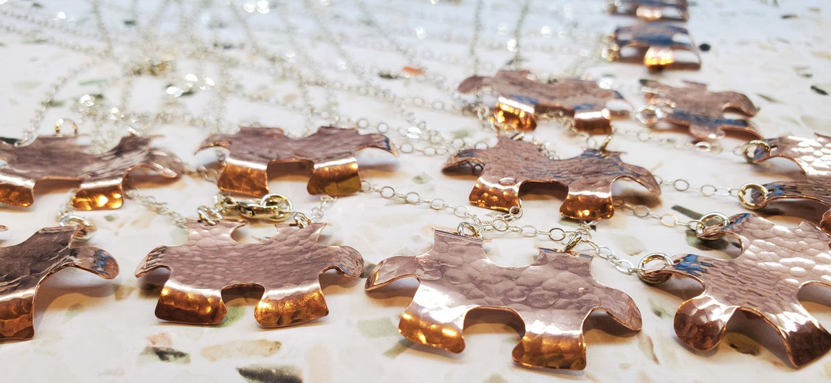 Alexa Martha Designs Necklace Handmade Hammered Copper Puzzle Piece Necklace