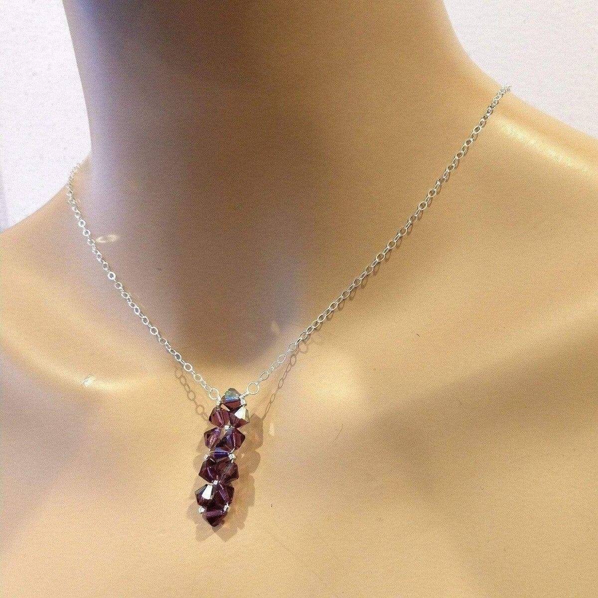 Alexa Martha Designs Necklace Handmade Wire Woven Crystal Rock Candy Necklace in Various Colors