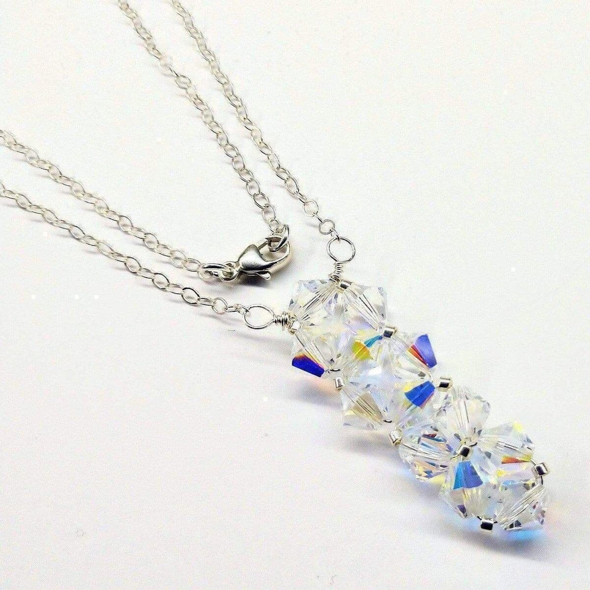 Alexa Martha Designs Necklace Handmade Wire Woven Crystal Rock Candy Necklace in Various Colors