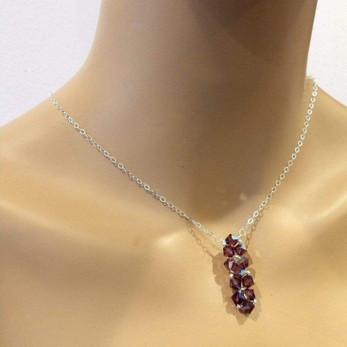 Alexa Martha Designs Necklace Handmade Wire Woven Crystal Rock Candy Necklace in Various Colors