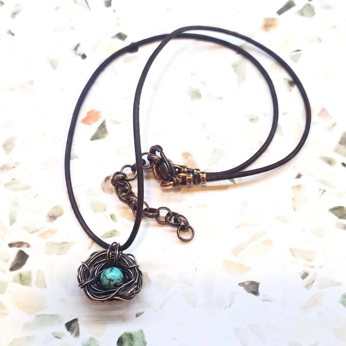 Alexa Martha Designs Necklace Necklace with 1 Bead Copper Robin Nest Necklace with Up To 5 Beads