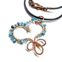 Alexa Martha Designs Necklace on the Back / Copper/Turquoise Alexa Martha Designs Copper Turquoise Wire Sculpted Heart Necklace