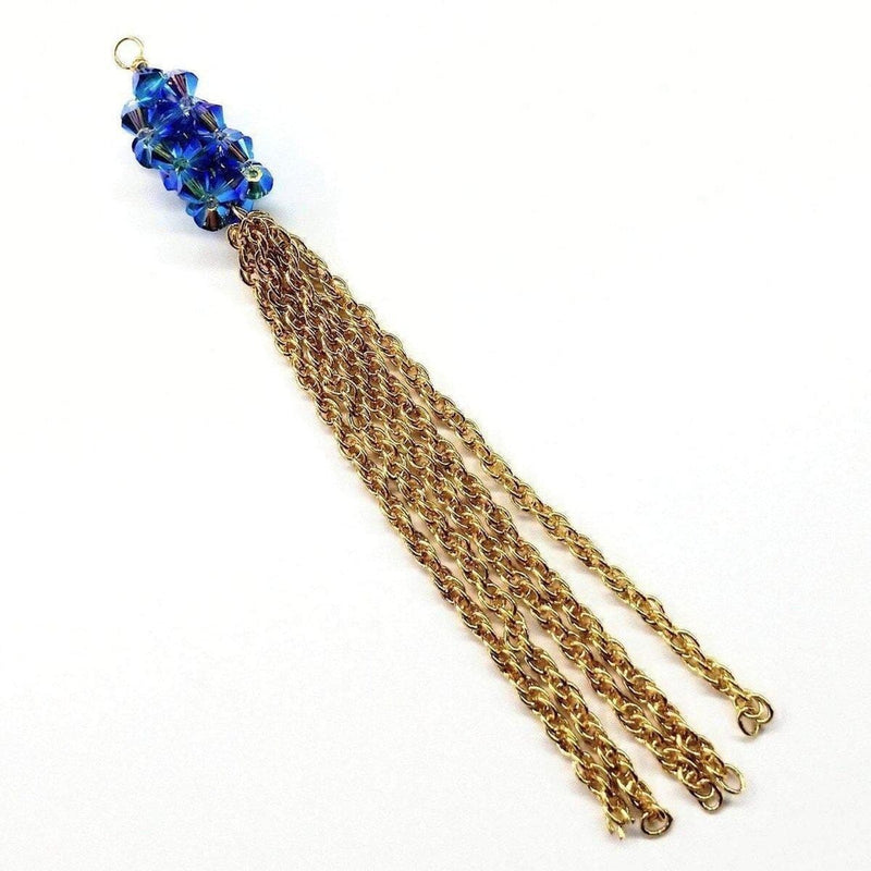 Alexa Martha Designs Necklace Purple Alexa Martha Designs Sparkly Crystal Barrel Gold Filled Tassel Necklace in Selected Colors