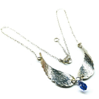 Alexa Martha Designs Necklace Purple Crystal Drop Alexa Martha Designs Silver Sculpted Angel Wings Crystal Drop Necklace