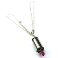 Alexa Martha Designs Necklace Rose Alexa Martha Designs Vintage Style Pink Crystal Drop Silver Bullet Necklace