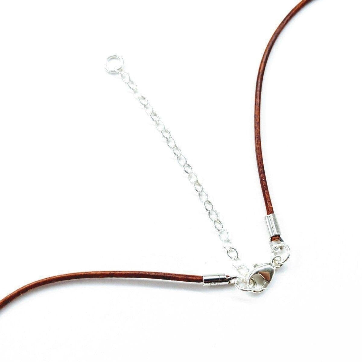 Alexa Martha Designs Necklace Silver Green Blue Shell Bead Charm Leather Necklace