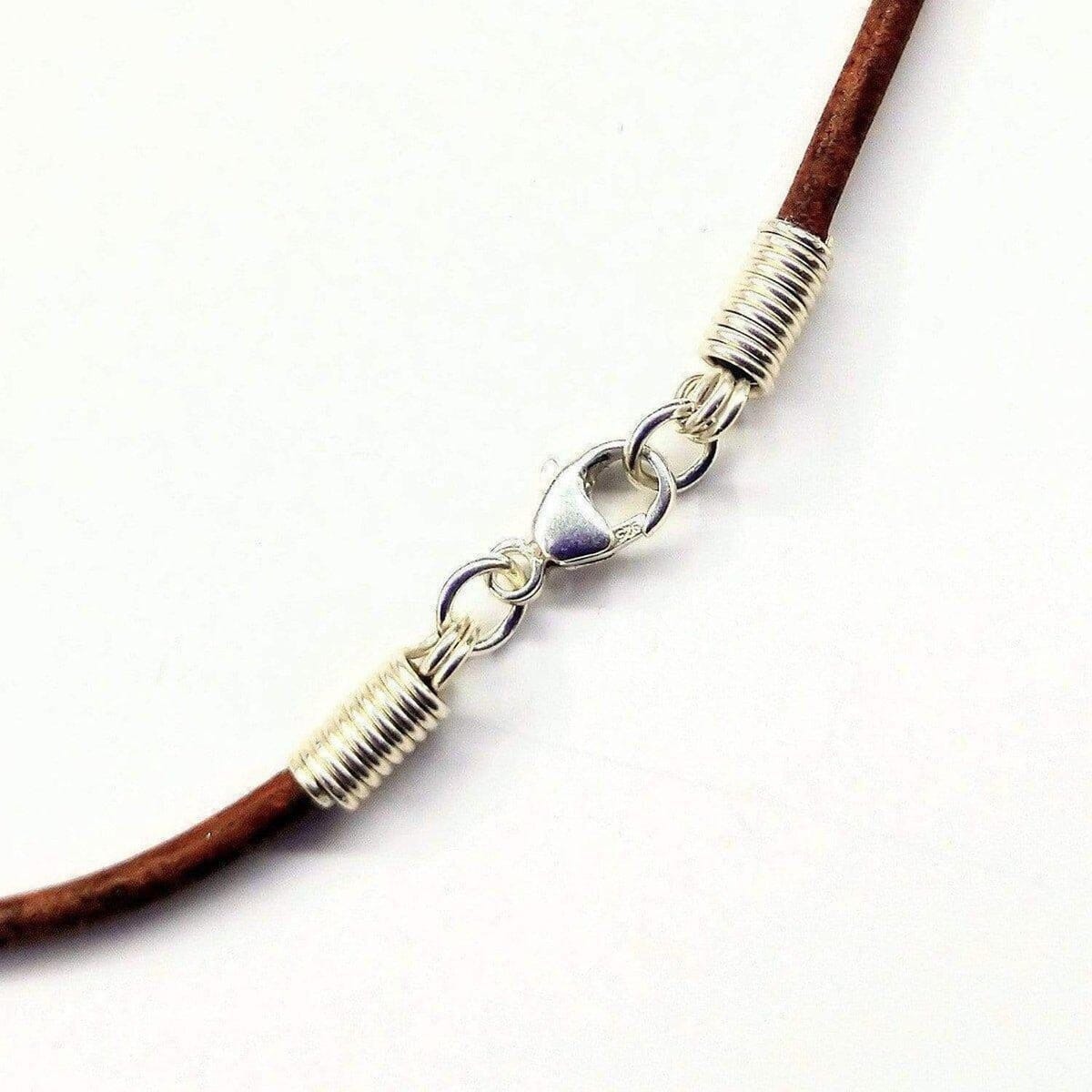 Alexa Martha Designs Necklace Silver Wrapped Purple Dyed Crackle Agate Point Leather Necklace