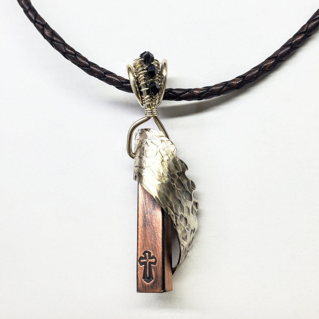 Alexa Martha Designs Necklace Stamped with Cross / Color Alexa Martha Designs Covid Memorial Silver Angelwing Necklace-Limited Special Edition