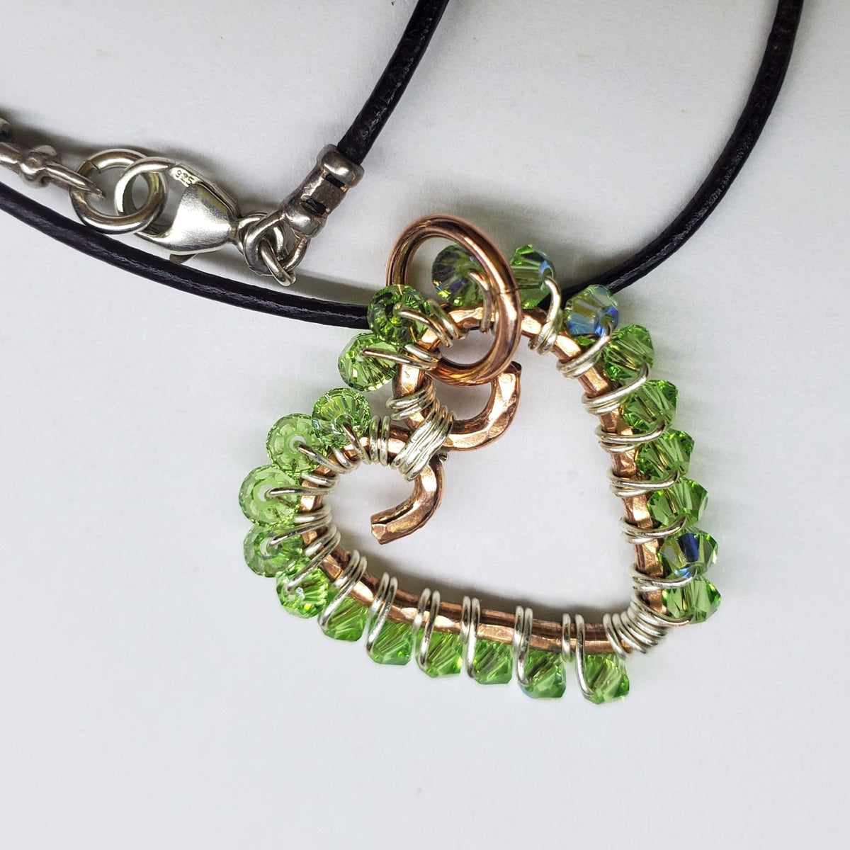 Alexa Martha Designs Necklace Wire Wrapped Open Heart Crystal Necklace