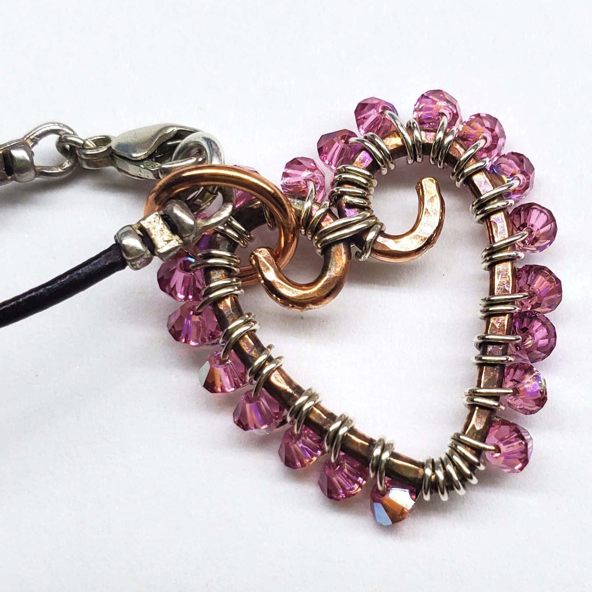 Alexa Martha Designs Necklace Wire Wrapped Open Heart Crystal Necklace