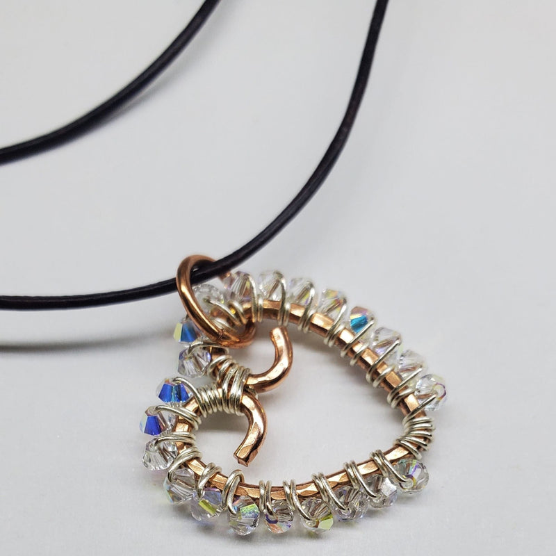 Alexa Martha Designs Necklace Wire Wrapped Open Heart Crystal Necklace