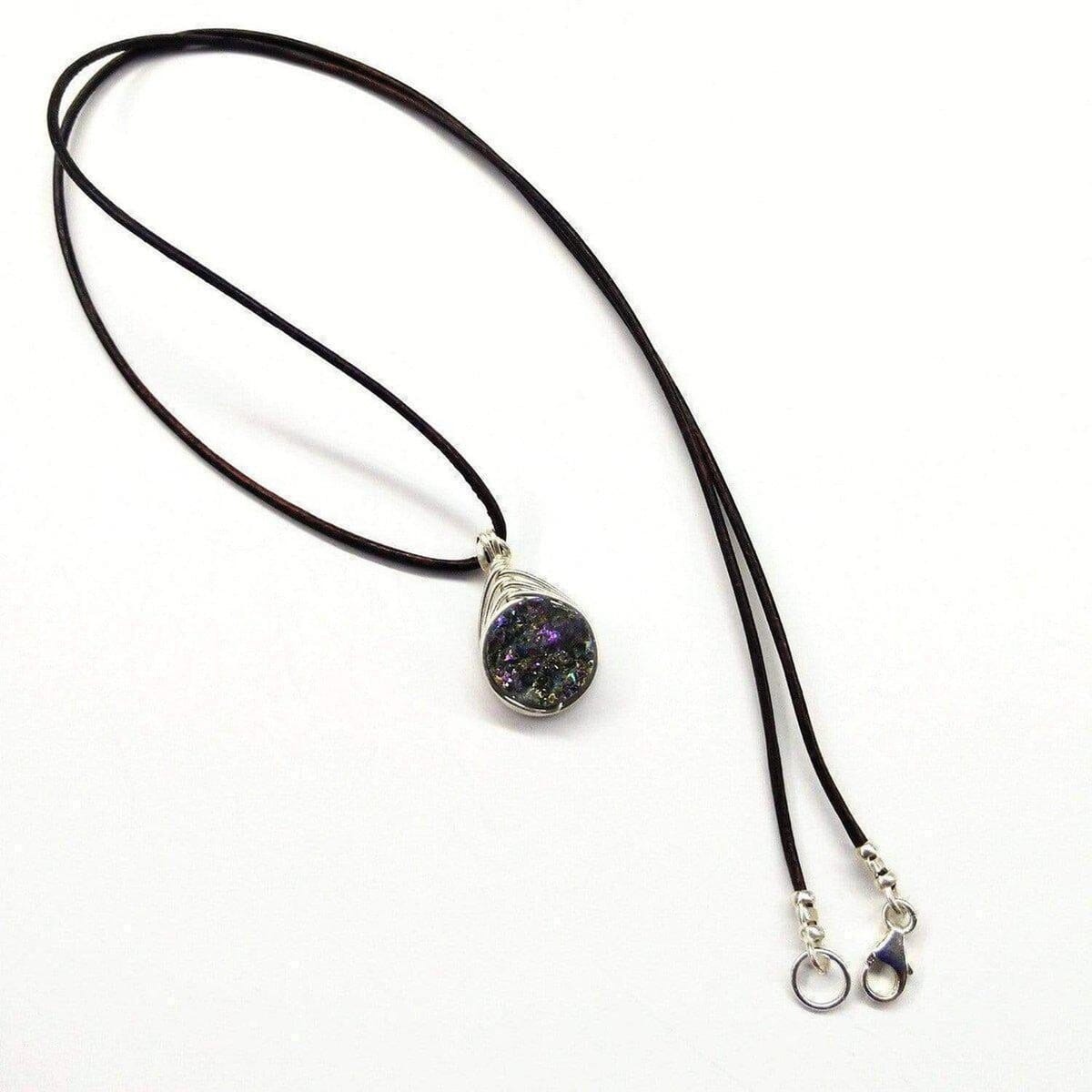 Alexa Martha Designs Necklace Wire Wrapped Rainbow Druzy Necklace