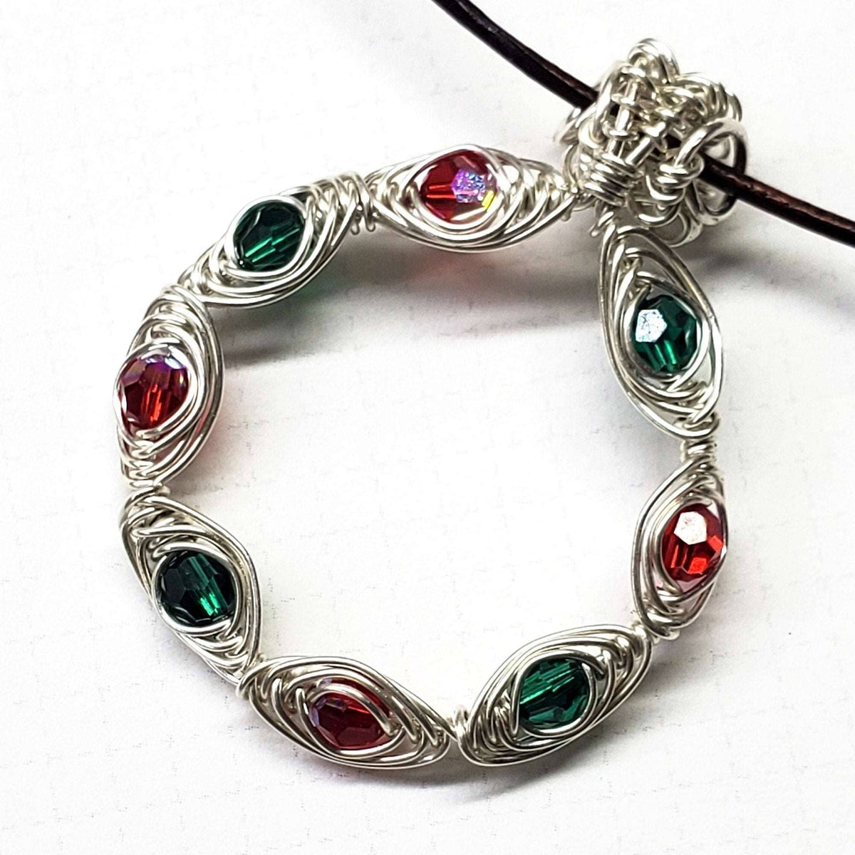 Alexa Martha Designs Necklaces 18 inches Alexa Martha Designs Christmas Holiday Wreath Necklace