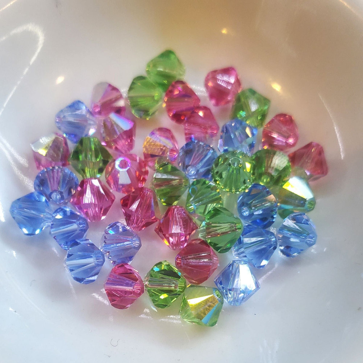 Alexa Martha Designs Pendant Super Sparkly Crystal Pillar Pendant in Green Blue And Rose with Optional Necklace