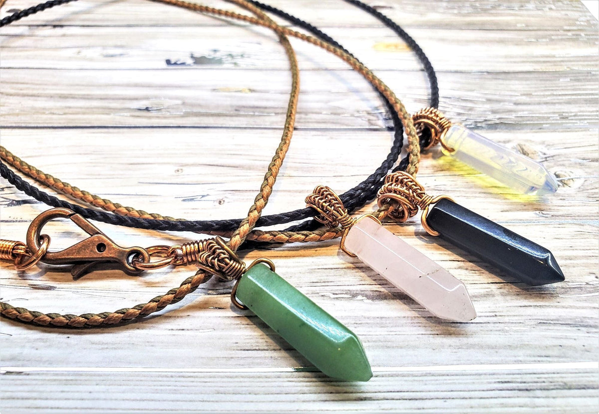 Alexa Martha Designs Pendant Vegan Friendly Wire Wrapped Pointed Crystal Necklace