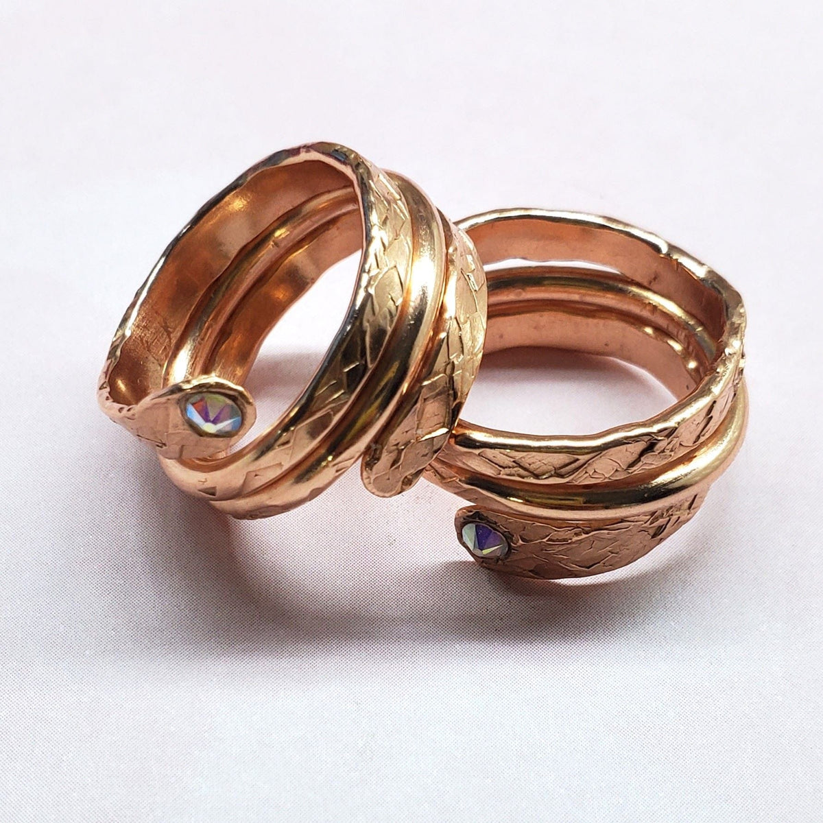 Alexa Martha Designs Ring 2 Rings Crystal Embedded Wrap Around Ring