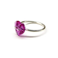 Alexa Martha Designs Ring Alexa Martha Designs Hot Pink Sterling Silver Swarovski Crystal Heart Bling Ring