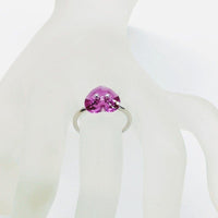 Alexa Martha Designs Ring Alexa Martha Designs Hot Pink Sterling Silver Swarovski Crystal Heart Bling Ring