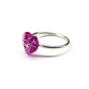 Alexa Martha Designs Ring Alexa Martha Designs Hot Pink Sterling Silver Swarovski Crystal Heart Bling Ring