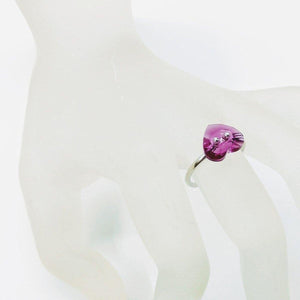 Alexa Martha Designs Ring Alexa Martha Designs Hot Pink Sterling Silver Swarovski Crystal Heart Bling Ring