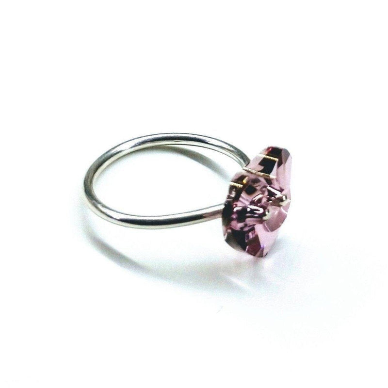 Alexa Martha Designs Ring Alexa Martha Designs Light Purple Heart Swarovski Crystal Shank Button Bling Ring