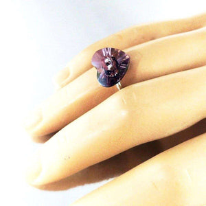 Alexa Martha Designs Ring Alexa Martha Designs Light Purple Heart Swarovski Crystal Shank Button Bling Ring