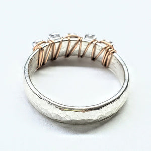 Alexa Martha Designs Ring Alexa Martha Designs Rose Gold Filled Wire Wrapped Crystal Bling Ring