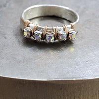 Alexa Martha Designs Ring Alexa Martha Designs Rose Gold Filled Wire Wrapped Crystal Bling Ring