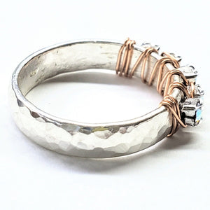 Alexa Martha Designs Ring Alexa Martha Designs Rose Gold Filled Wire Wrapped Crystal Bling Ring