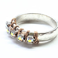 Alexa Martha Designs Ring Alexa Martha Designs Rose Gold Filled Wire Wrapped Crystal Bling Ring