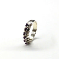 Alexa Martha Designs Ring Alexa Martha Designs Sterling Silver Hammered Amethyst Rhinestone Bling Ring