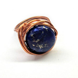 Alexa Martha Designs Ring Alexa Martha Designs Wire Wrapped Lapis Lazuli Copper Ring