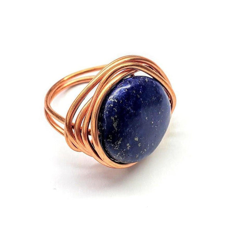 Alexa Martha Designs Ring Alexa Martha Designs Wire Wrapped Lapis Lazuli Copper Ring