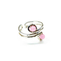 Alexa Martha Designs Ring Alexa Martha Designs Wire wrapped Sterling Silver Pink Jade Adjustable Finger Toe Ring