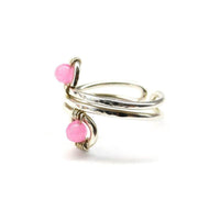 Alexa Martha Designs Ring Alexa Martha Designs Wire wrapped Sterling Silver Pink Jade Adjustable Finger Toe Ring