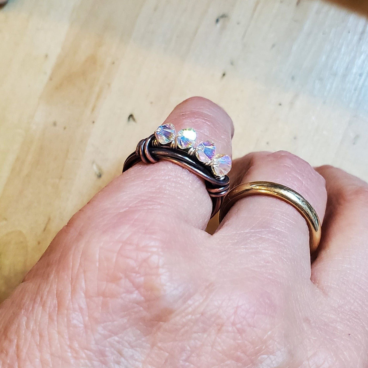 Alexa Martha Designs Ring Copper Multi Wire Wrapped Super Sparkly Bling Ring