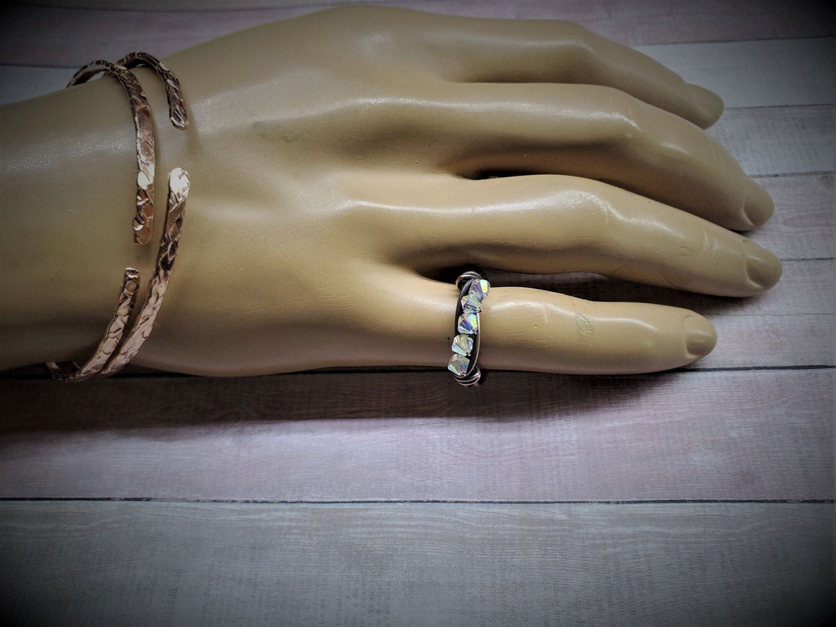 Alexa Martha Designs Ring Copper Multi Wire Wrapped Super Sparkly Bling Ring