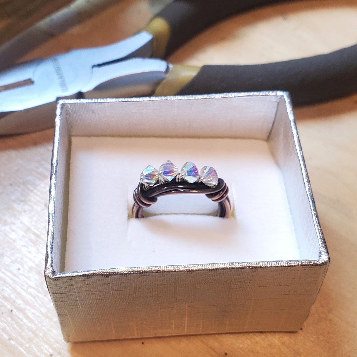 Alexa Martha Designs Ring Copper Multi Wire Wrapped Super Sparkly Bling Ring