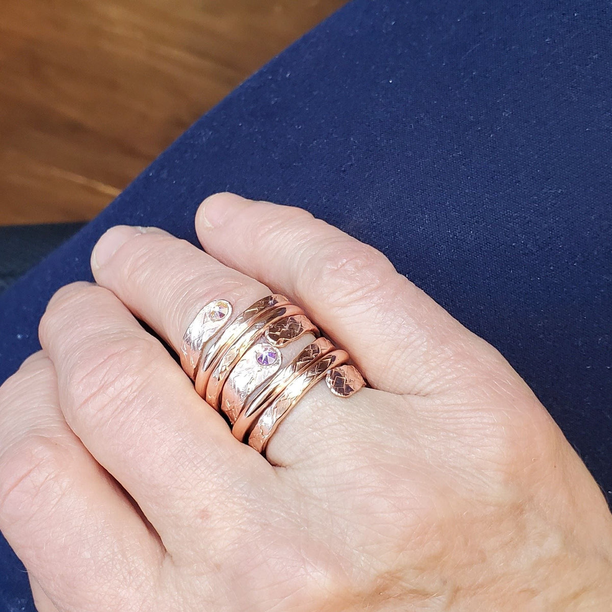 Alexa Martha Designs Ring Crystal Embedded Wrap Around Ring
