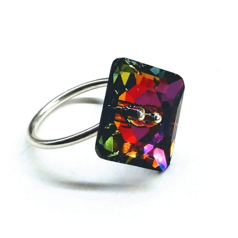 Alexa Martha Designs Ring Default Title / Color Alexa Martha Designs As Seen On TITUSS BURGESS Silver Volcano Crystal Button Ring