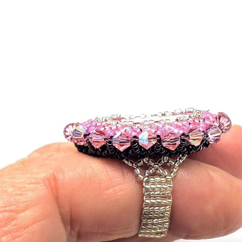 Alexa Martha Designs Ring Default Title / Color Alexa Martha Designs Epic Beaded Rose Crystal Bling Cocktail Ring