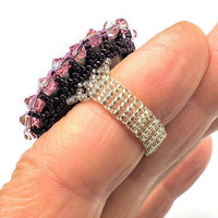 Alexa Martha Designs Ring Default Title / Color Alexa Martha Designs Epic Beaded Rose Crystal Bling Cocktail Ring