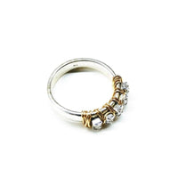 Alexa Martha Designs Ring Default Title / Silver Alexa Martha Designs Gold Filled Wire Wrap Silver Hammered Crystal AB Rhinestone Bling Ring