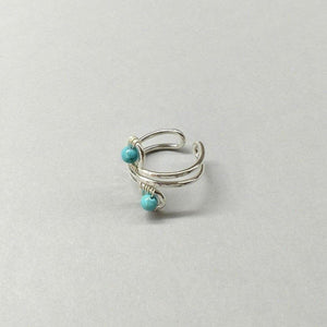 Alexa Martha Designs Ring Default Title / Silver/Turquoise Alexa Martha Designs Sterling Silver Turquoise Adjustable Wire Wrap Finger Toe Ring