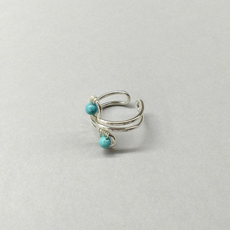 Alexa Martha Designs Ring Default Title / Silver/Turquoise Alexa Martha Designs Sterling Silver Turquoise Adjustable Wire Wrap Finger Toe Ring