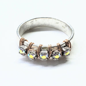 Alexa Martha Designs Ring Size 6 Alexa Martha Designs Rose Gold Filled Wire Wrapped Crystal Bling Ring