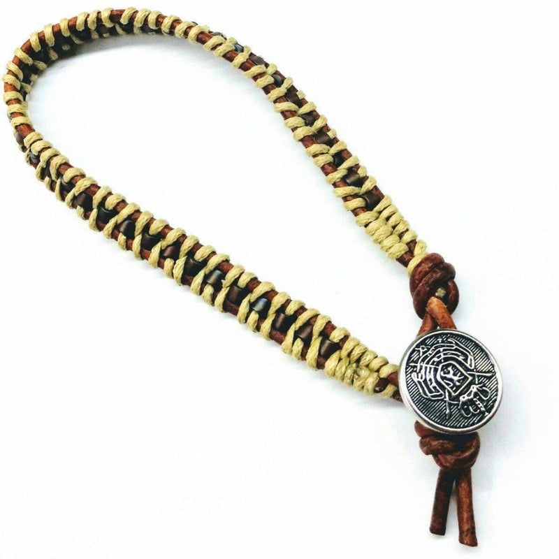 Leather Seed Bead Rattlesnake Tail Weave Bracelet - Bracelet - Alexa Martha Designs   