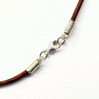 Silver Wrapped Purple Dyed Crackle Agate Point Leather Necklace - Necklace - Alexa Martha Designs   